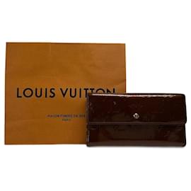 Portafoglio vintage in pelle Vernis Louis Vuitton marrone arancione