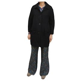 Abrigo de lana negro Dolce & Gabbana con lazos