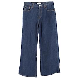 Re/Done Weite-Leg-Jeans aus blauem Baumwoll-Denim