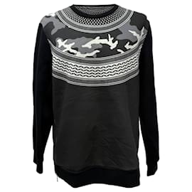 Schwarzer Neopren-Pullover mit Camouflage-Print von Neil Barrett