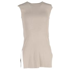 Top de canalé Max Mara en algodón beige
