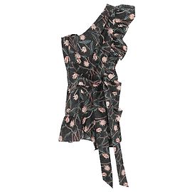 Vestido Mini Lavern de Un Hombro en Algodón con Estampado Floral de Isabel Marant