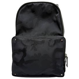 Valentino Garavani Zaino in nylon nero in jacquard camouflage Valentino