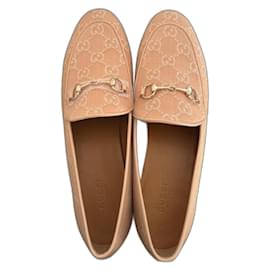 Mocassini Gucci Beige Corallo Pesca in Tela