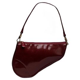 Borsa Christian Dior Saddle Mini Pelle Verniciata Rossa