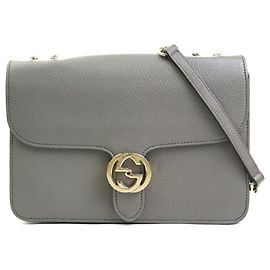 Borsa a spalla in pelle Gucci Interlocking G