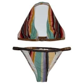 Hermès Bikini mit mehrfarbigen Streifen