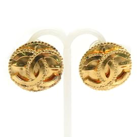 Orecchini a clip in metallo dorato Chanel Coco Mark