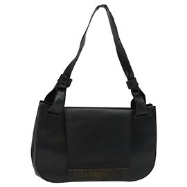 Borsa a spalla GUCCI in pelle nera argento 105375 Auth bs26842