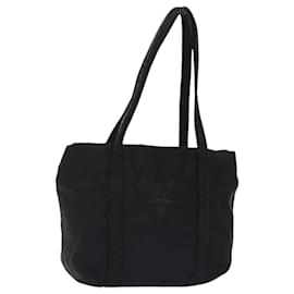 PRADA Mini Borsa Tote Nylon Nero Argento Auth bs26580