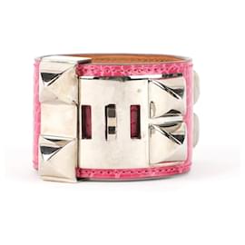 Bracelet Hermès Médor Collier de Chien Alligator Rose