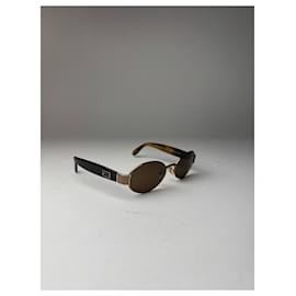 Gafas de sol vintage Fendi negro dorado