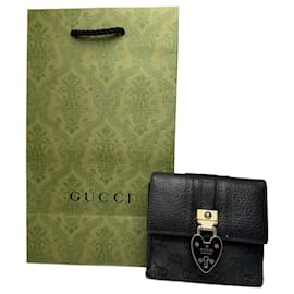 Vintage Gucci Monogramm Leder Geldbörse schwarz