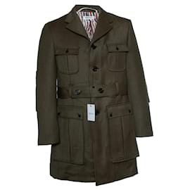Thom Browne, abrigo trench verde