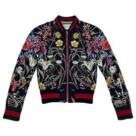 Chaqueta bomber Gucci de seda estampado Flora