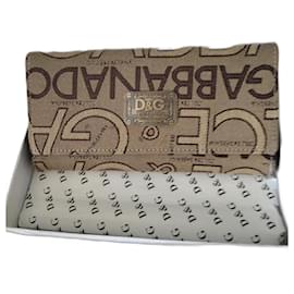 Dolce & Gabbana Monogram Denim Wallet Brown
