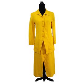 Kenzo Paris completo giallo in lino vintage 1990s