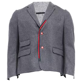 Gucci Cambridge Flanelljacke aus grauer Wolle