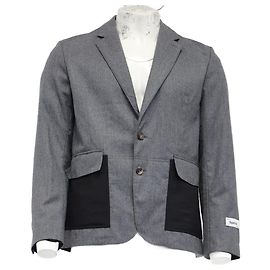 Blazer in lana grigia con tasca a contrasto Kenzo Expedition
