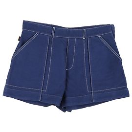 Shorts Chloé con cuciture a contrasto in cotone blu