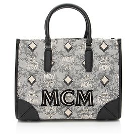 MCM Vintage Monogramma Jacquard Piccola Tote