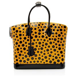 Borsa a tracolla Lockit MM in Monogram Vernis Infinity Dots Edizione Limitata Kusama di Louis Vuitton