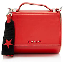 Mini borsa a spalla Pandora Box in pelle di vitello con logo Givenchy