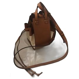 Borsa Loewe Mini Hammock Beige in Pelle e Tela