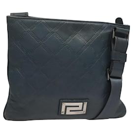 VERSACE Schultertasche aus Leder Blau Auth bs26901 - Versace