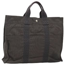 Hermès HERMES Borsa a Mano Her Line MM in Tela Grigia Auth bs26875