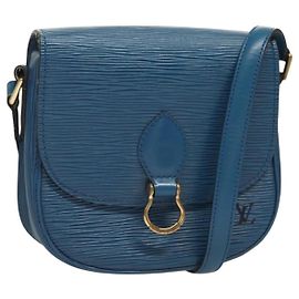 LOUIS VUITTON Epi Saint Cloud PM Bolso de Hombro Azul M52195 LV Auth 129175