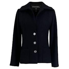 Chanel Neue schwarze Tweedjacke 2022 Größe 38 FR