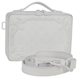 LOUIS VUITTON Monogramma LV Ornamento Borsa Trunk Morbida Bianca M21833 LV Auth MX402SM