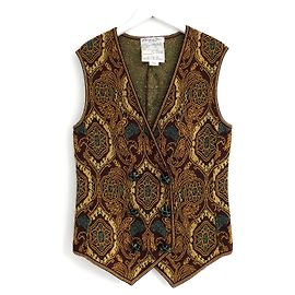 Colete de malha dourada Christian Dior x Gianfranco Ferre Outono 1994