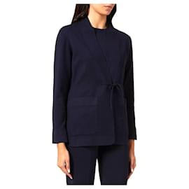 Loro Piana Burford Navy Cashmere- und Seiden-Cardiganjacke mit Bindeband