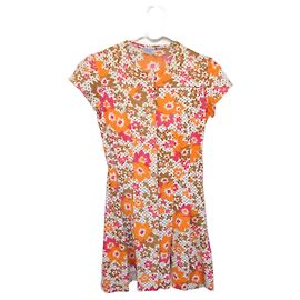 Autre Marque Vestido mini Welcomme Pierron Marrón Naranja Algodón