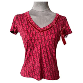 Top Dior Monograma Oblicuo Rojo de Algodón