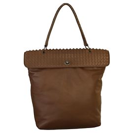 Borsa a spalla Bottega Veneta in pelle marrone Intrecciato