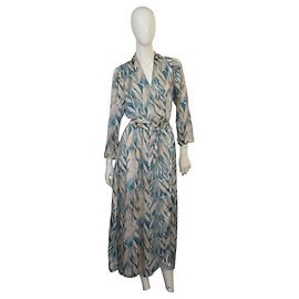Forte Forte Wickelkleid aus Seide Midi Cocktail Beige Türkis