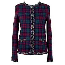 Chanel Nova jaqueta tartan icônica Paris / Edimburgo 34 FR