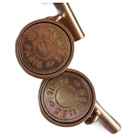 Hermès Gemelos Studs Acero Plateado