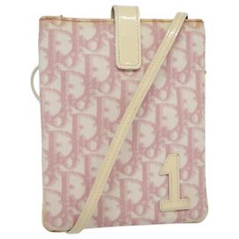 Christian Dior Trotter Canvas Schultertasche PVC Rosa Auth mr1430