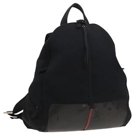 PRADA Sport-Rucksack aus schwarzer Baumwolle mit silberner Authentizität bs26584