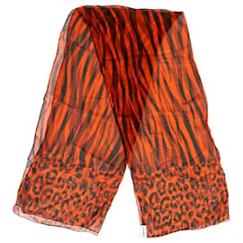 Sciarpa con stampa leopardata Saint Laurent