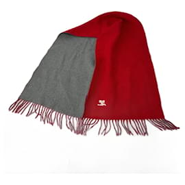 Sciarpa in lana vintage Courreges Parigi rossa grigia