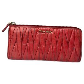 Cartera de cuero Metallasse Miu Miu vintage roja