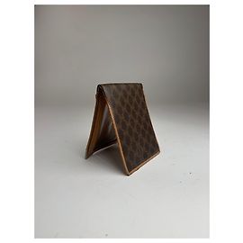 Céline Vintage Celine Paris Triomphe Monogramm Lederbörse Braun