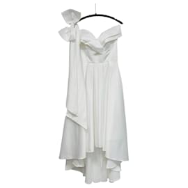 Autre Marque Vestido de novia JJ's House de satén blanco asimétrico con hombros al aire
