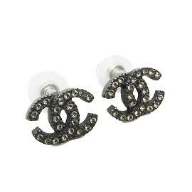 Chanel Coco Ohrringe aus Metall mit Strass