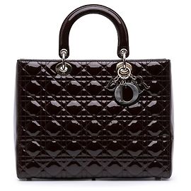 Dior Vermelho Grande Patente Cannage Lady Dior